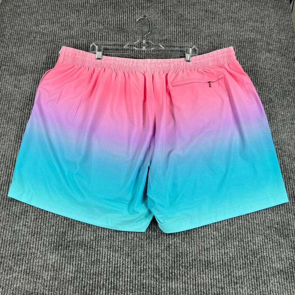 Caribbean Swim Shorts Mens 3XB Big Blue Pink Lined Ocean Beach Pool New